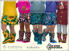 Sims 4 — Rubber Boots  by bukovka — Rubber boots with a floral print for todler girls. Installed autonomously. My new