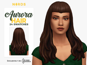 Sims 4 — Aurora Hair by Nords — Sul sul, this is a loose long wavy hairstyle, with pointy gothic bangs, it's for adult