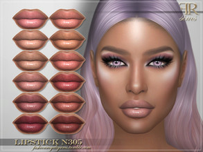 Sims 4 — Lipstick N305 by FashionRoyaltySims — Standalone Custom thumbnail 12 color options HQ texture Compatible with HQ
