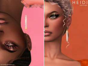 Sims 4 — HEIDI | earrings by Plumbobs_n_Fries — Marble Tube Earrings New Mesh HQ Texture Female | Teen - Elders 5