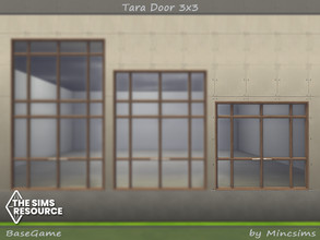 Sims 4 — Tara Door 3x3 by Mincsims — for short wall 8 swatches