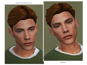Sims 4 — Deon Hairstyle by -Merci- — New Maxis Match Hairstyle for Sims4. -24 EA Colours. -For male, teen-elder. -Base