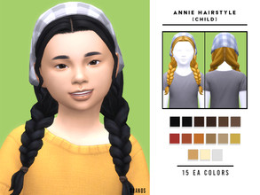 Sims 4 — Annie Hairstyle [Child] by OranosTR — Annie Hairstyle is a braided with bandana for children sims. This hair has