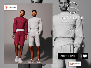 Sims 4 — [PATREON] ASOS MALE COLLECTION - SET III (Shorts) by Camuflaje — * New mesh * Compatible with the base game * HQ