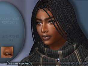 Sims 4 — Double Nose Piercing L by PlayersWonderland — This double nose piercing features 3 metallic colors, HQ textures
