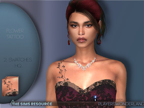 Sims 4 — Flower Tattoo by PlayersWonderland — This flower tattoo is located in the breast section of the tattoo section.