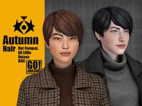 Sims 4 — Autumn Hair by GoAmazons — >Base game compatible unisex hairstyle >Hat compatible >From Teen to Elder