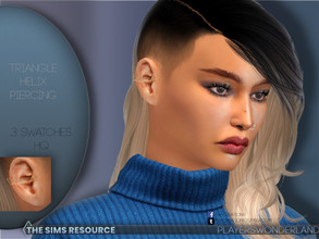 Sims 4 — Triangle Helix Piercing L by PlayersWonderland — These were requested! With these triangle helix piercings, your