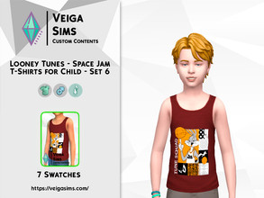 Sims 4 — Looney Tunes - Space Jam Tank Top for Child - Set 6 by David_Mtv2 — Available in 7 swatches for child only. -