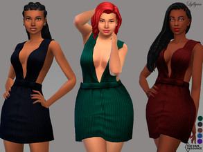 Sims 4 — Dress short Vanda by LYLLYAN — Dress short in 5 swatches