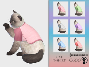 Sims 4 — Cat T-shirt C600 by turksimmer — 6 Swatches Compatible with HQ mod Works with all of skins Custom Thumbnail All