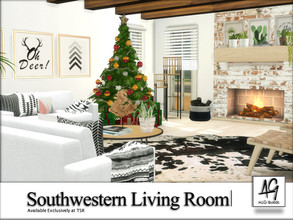 Sims 4 — Southwestern Living Room  by ALGbuilds — Your Sims will enjoy this southwestern style living room during the