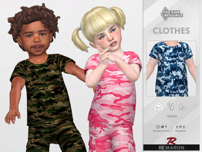 Sims 4 — Camouflage Shirt for Toddler 01 by remaron — Camouflage Shirts for Toddler in The Sims 4