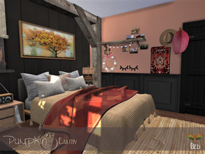 Sims 4 — Pumpkin Purple - Bedroom by fredbrenny — This cozy cottage bedroom is not exactly purple. Earthy tones rule in
