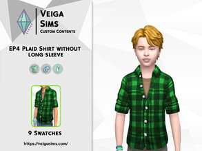 Sims 4 — EP4 Plaid Shirt without Long Sleeve by David_Mtv2 — Availabe in 9 swatches for child only. It has the same