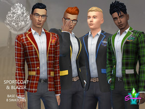 Sims 4 — Hogwarts Sports Coat by SimmieV — Is it a sportscoat or a blazer? It's both, or at least one of each. Two