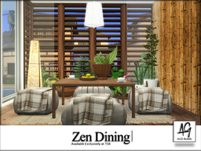 Sims 4 — Zen Dining by ALGbuilds — A relaxing Modern Japanese styled dining room for you and your Sims to enjoy. Happy