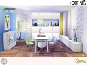 Sims 4 — Color Riffs [web transfer] by SIMcredible! — Color Riffs is a dining room which bring lovely hues for your sims