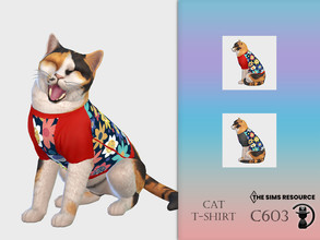Sims 4 — Cat T-shirt C603 by turksimmer — 2 Swatches Compatible with HQ mod Works with all of skins Custom Thumbnail All