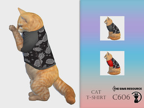Sims 4 — Cat T-shirt C606 by turksimmer — 2 Swatches Compatible with HQ mod Works with all of skins Custom Thumbnail All