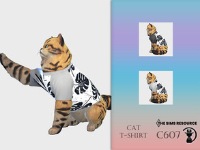 Sims 4 — Cat T-shirt C607 by turksimmer — 2 Swatches Compatible with HQ mod Works with all of skins Custom Thumbnail All