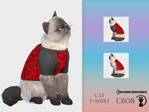 Sims 4 — Cat T-shirt C608 by turksimmer — 2 Swatches Compatible with HQ mod Works with all of skins Custom Thumbnail All