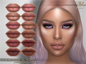 Sims 4 — Lipstick N307 by FashionRoyaltySims — Standalone Custom thumbnail 12 color options HQ texture Compatible with HQ
