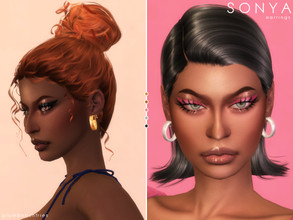 Sims 4 — SONYA | earrings by Plumbobs_n_Fries — Triple Hoop Earrings New Mesh HQ Texture Female | Teen - Elders 5