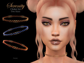 Sims 4 — Serenity Choker Set by Suzue — -New Mesh (Suzue) -10 Swatches -For Female (Teen to Elder) -HQ Compatible