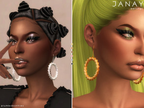 Sims 4 — JANAY | earrings by Plumbobs_n_Fries — Twisted Large Hoop Drop Earrings New Mesh HQ Texture Female | Teen -