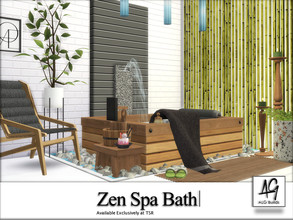 Sims 4 — Zen Spa Bath by ALGbuilds — Zen Spa Bath, has a spa like feel in your Sims home environment. A place your Sims