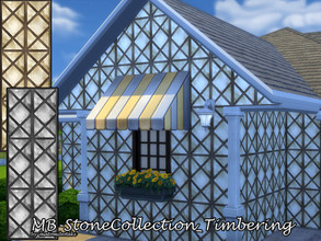 Sims 4 — MB-StoneCollection_Timbering by matomibotaki — MB-StoneCollection_Timbering Half-timbered house cladding with a