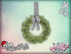 Sims 4 — TSR Christmas 2021 Country Christmas Dining - Wreath by ArwenKaboom — Base game wreath made for TSR Christmas