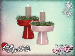 Sims 4 — TSR Christmas 2021 Country Christmas Dining - Candle by ArwenKaboom — Base game candle made for TSR Christmas