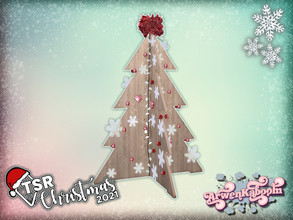 Sims 4 — TSR Christmas 2021 Trees - Flat Christmas Tree 1 Large by ArwenKaboom — Base game flat Christmas tree made for