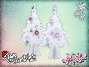 Sims 4 — TSR Christmas 2021 Trees - Flat Christmas Tree 2 Large by ArwenKaboom — Base game flat Christmas tree made for