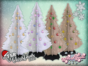 Sims 4 — TSR Christmas 2021 Trees - Flat Christmas Tree 3 Large by ArwenKaboom — Base game flat Christmas tree made for