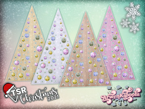 Sims 4 — TSR Christmas 2021 Trees - Flat Christmas Tree 4 Large by ArwenKaboom — Base game flat Christmas tree made for