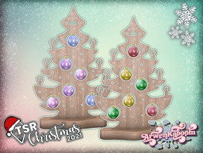Sims 4 — TSR Christmas 2021 Trees - Flat Christmas Tree 5 Large by ArwenKaboom — Base game flat Christmas tree made for