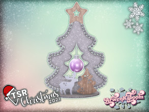 Sims 4 — TSR Christmas 2021 Trees - Flat Christmas Tree 8 Large by ArwenKaboom — Base game flat Christmas tree made for