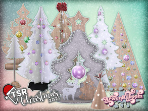 Sims 4 — TSR Christmas 2021 Trees by ArwenKaboom — Flat Christmas tree made for the TSR Christmas 2021 collection. It has