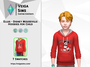 Sims 4 — Ellus - Disney Mouseville Hoodies by David_Mtv2 — Available in 6 swatches for teen to elder. - red; - blue; -