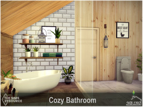 Sims 4 — Cozy Bathroom (CC only TSR) by nobody13922 — A cozy, large and bright bathroom where Sim can fully relax. Lots