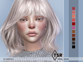 Sims 4 — Blush Nina by soloriya — Subtle blush for cheeks and nose in 11 colors. All genders, ages from teen to elder. HQ