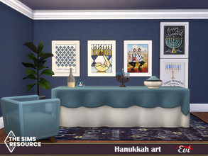 Sims 4 — Hanukkah Art by evi — Festive decorations on the wall