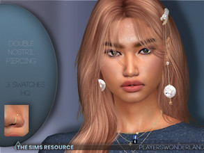 Sims 4 — Double Nostril Piercing L by PlayersWonderland — This new piercing features a small hoop as well as a small stud