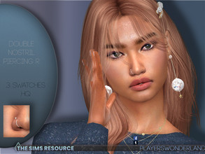 Sims 4 — Double Nostril Piercing R by PlayersWonderland — This new piercing features a small hoop as well as a small stud