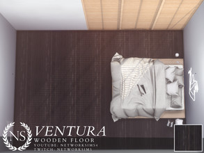 Sims 4 — Ventura Wooden Floor by networksims — A dark, thin plank wooden floor.