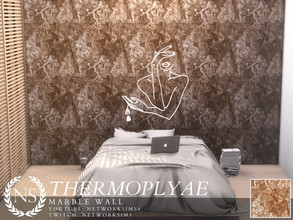 Sims 4 — Thermoplyae Marble Wall by networksims — A brown marble wall.