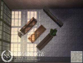 Sims 4 — Swanage Brick Floor by networksims — A square cobblestone floor.